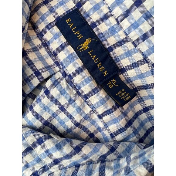 Ralph‎ Lauren Polo Blue Label Button front shirt XL Extra large Plaid Checkered - Picture 3 of 11